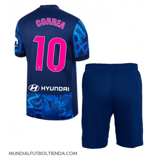 Camiseta Atletico Madrid Angel Correa #10 Tercera Equipación Replica 2024-25 para niños mangas cortas (+ Pantalones cortos)